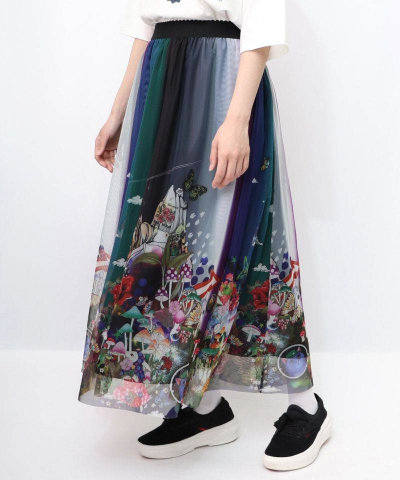 キノコの惑星柄チュールスカート-14