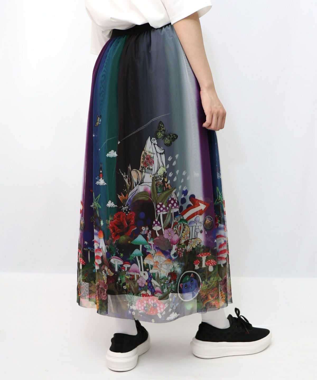 キノコの惑星柄チュールスカート-15