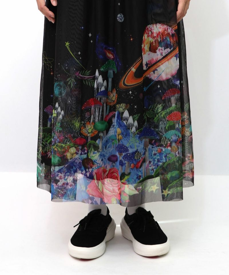 キノコの惑星柄チュールスカート-18