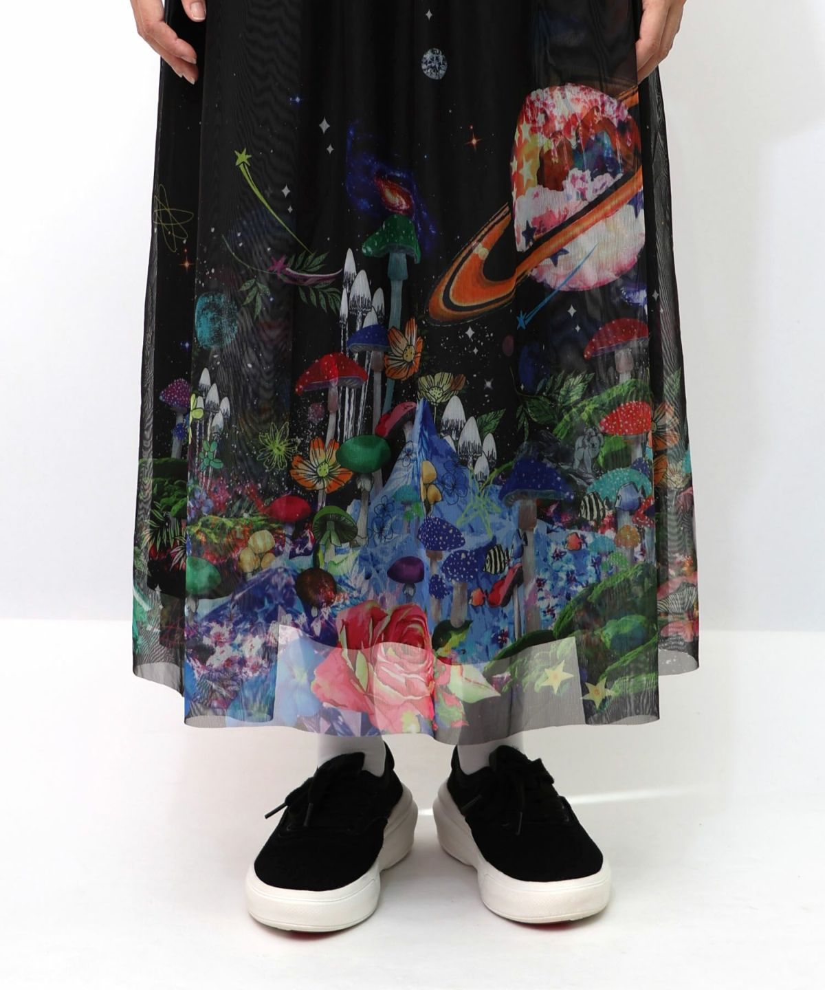 キノコの惑星柄チュールスカート-18