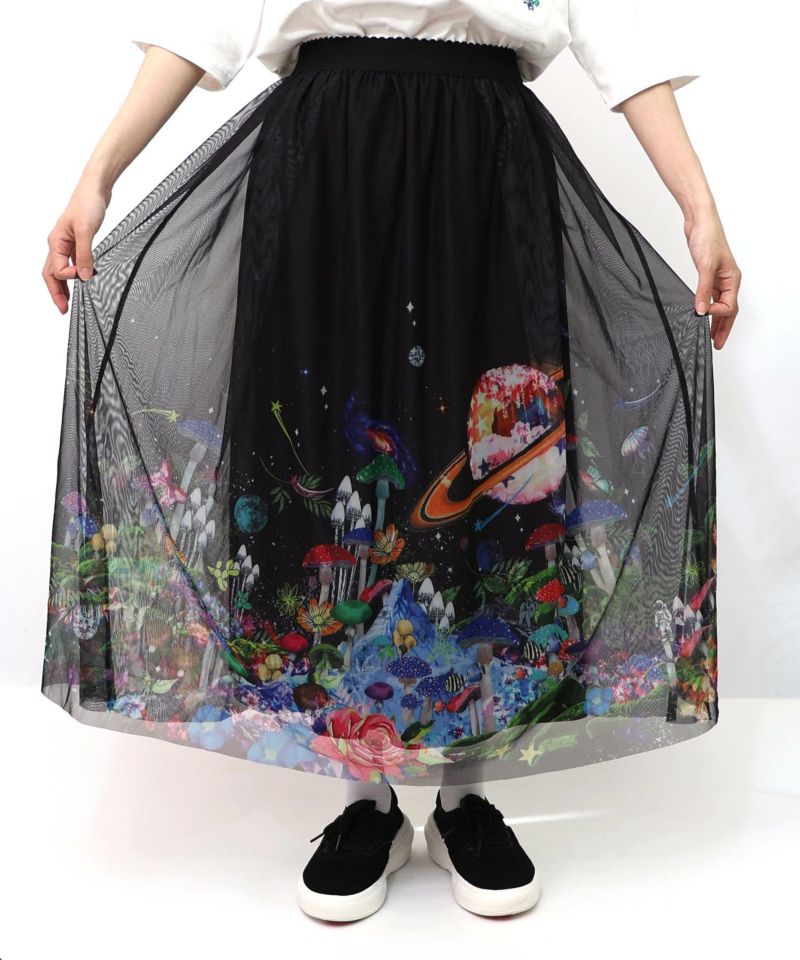 キノコの惑星柄チュールスカート-19