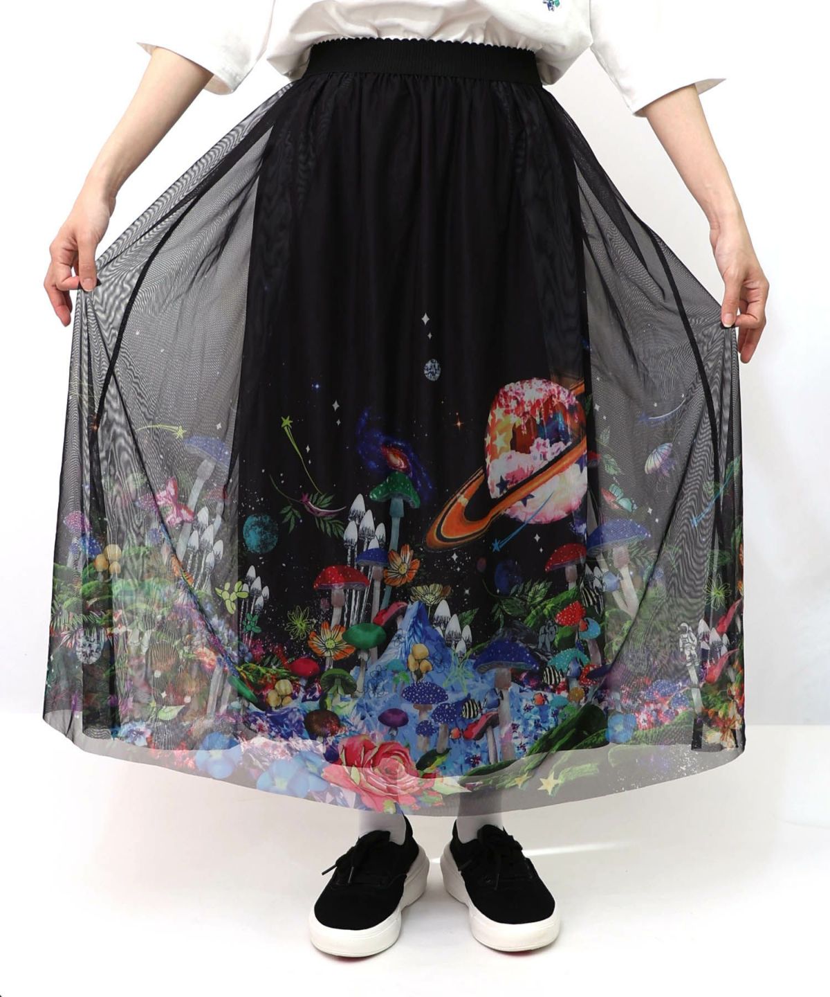 キノコの惑星柄チュールスカート-19