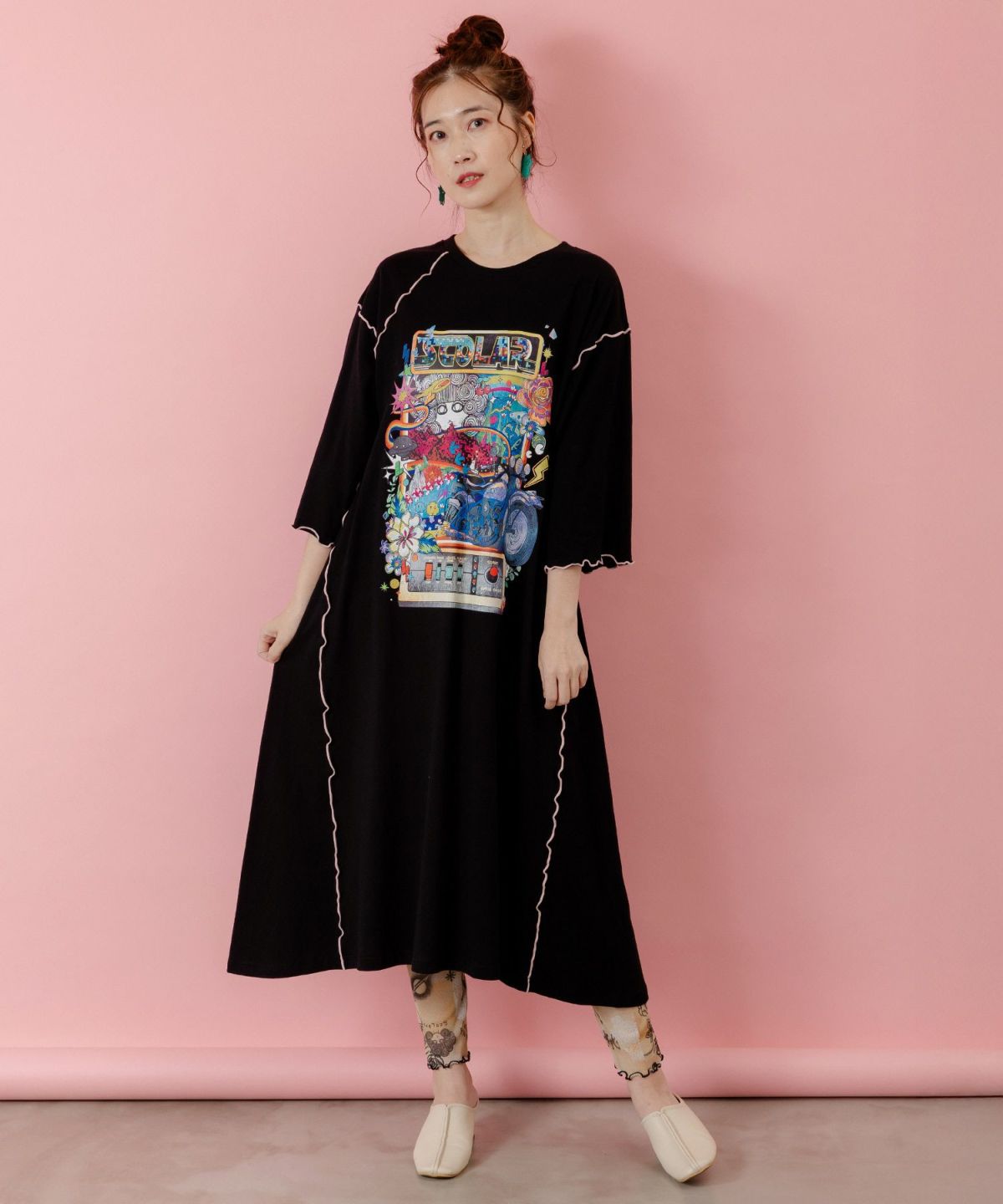 バイクゲーム柄メロウ切替ワンピース-1