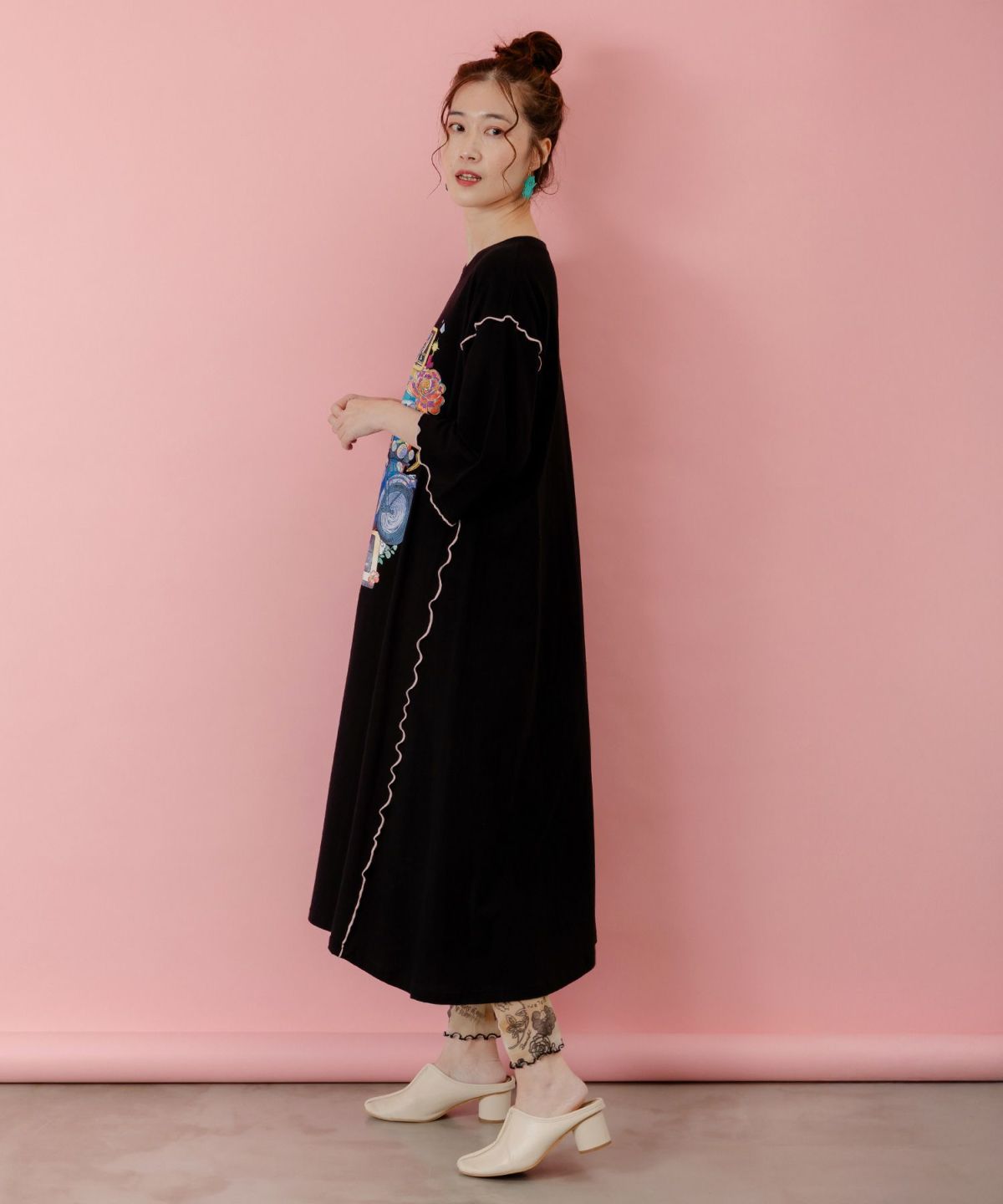 バイクゲーム柄メロウ切替ワンピース-4