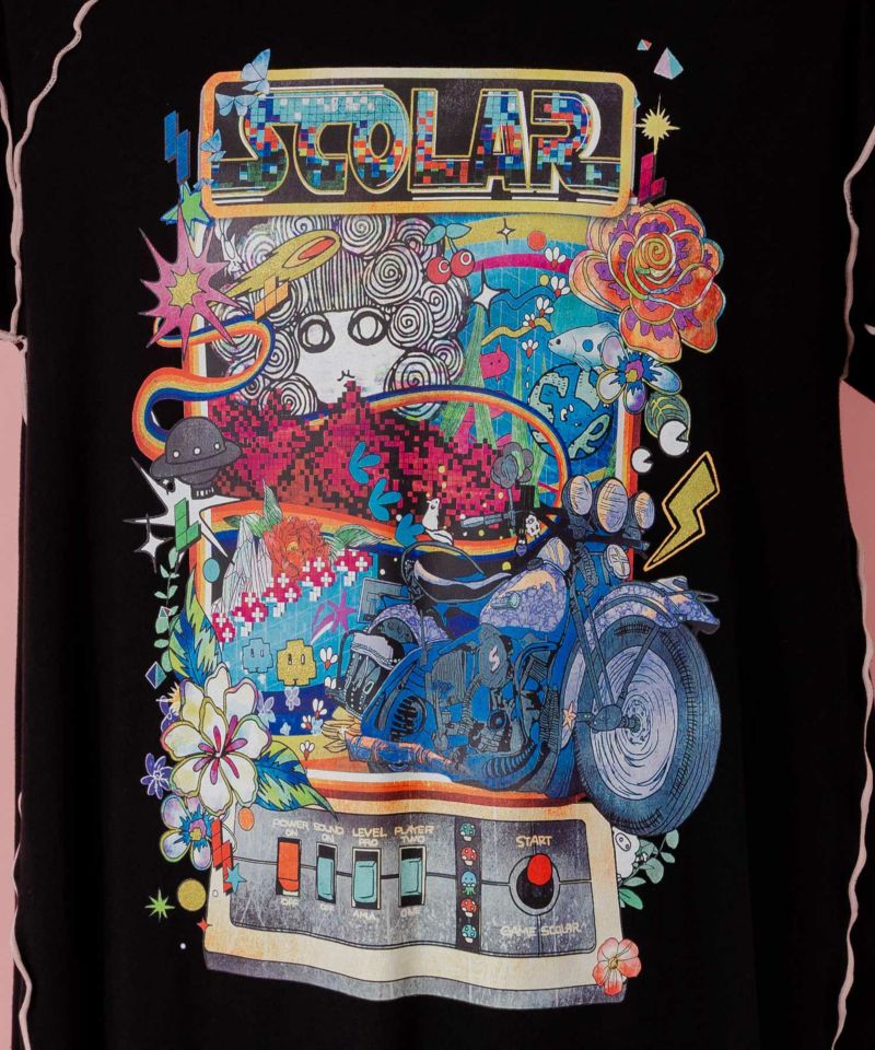 バイクゲーム柄メロウ切替ワンピース-7