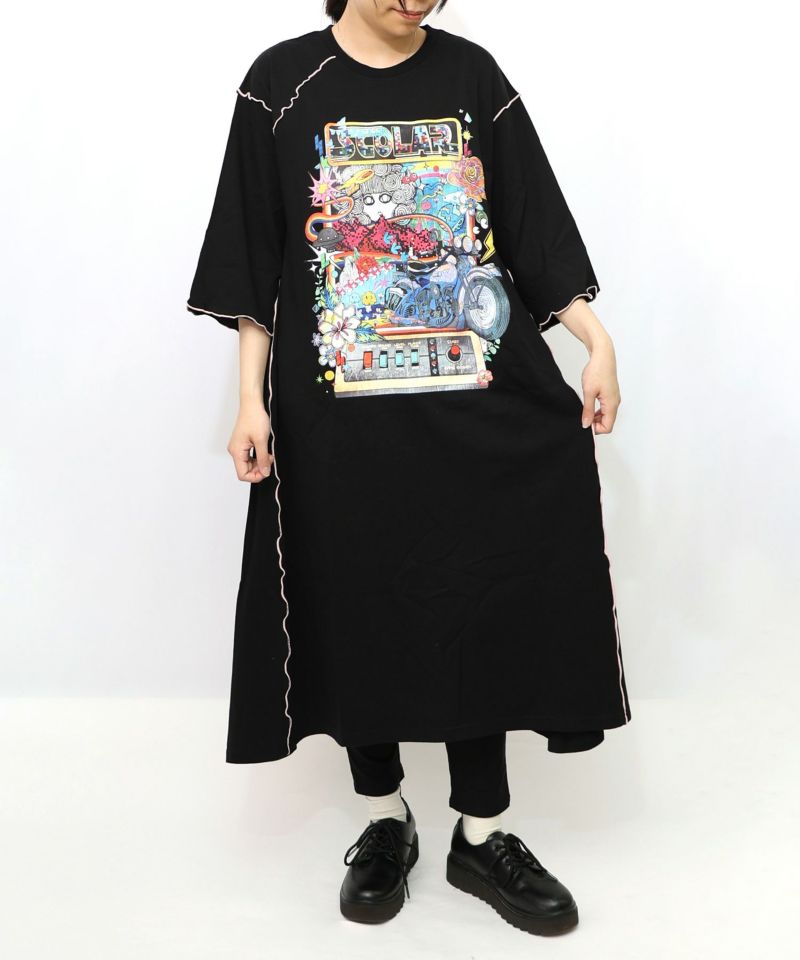 バイクゲーム柄メロウ切替ワンピース-10