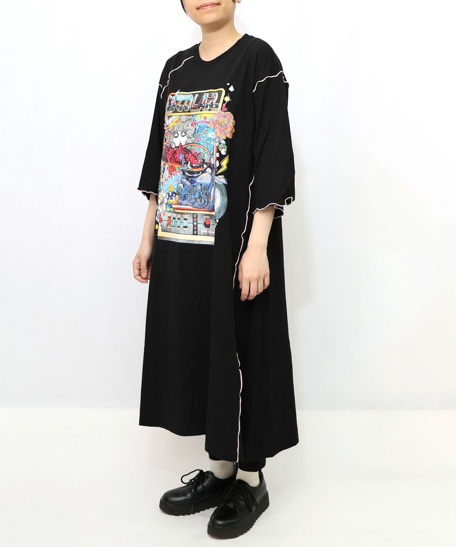 バイクゲーム柄メロウ切替ワンピース-11