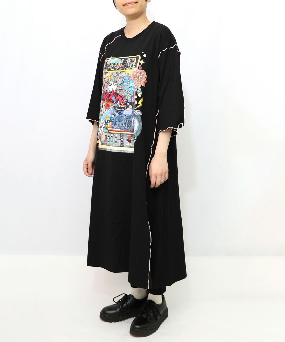 バイクゲーム柄メロウ切替ワンピース-11