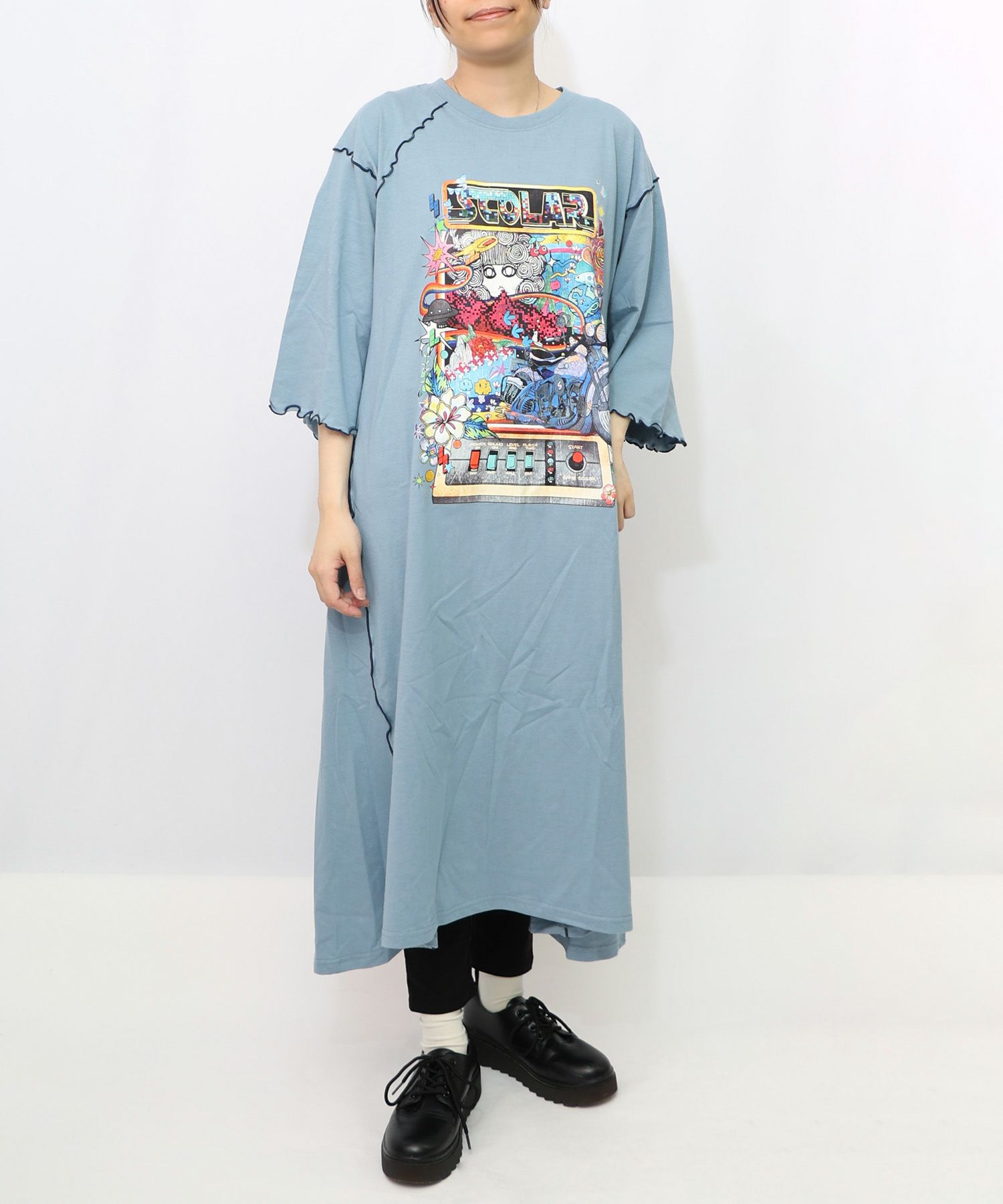 バイクゲーム柄メロウ切替ワンピース-14