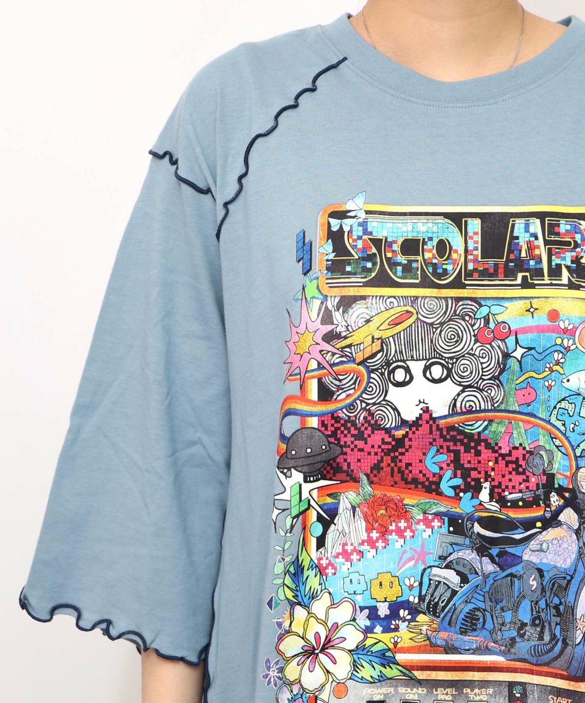 バイクゲーム柄メロウ切替ワンピース-18