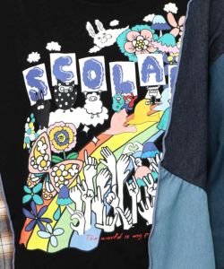 26周年スタート柄 チェック×デニム切替チュニック-18