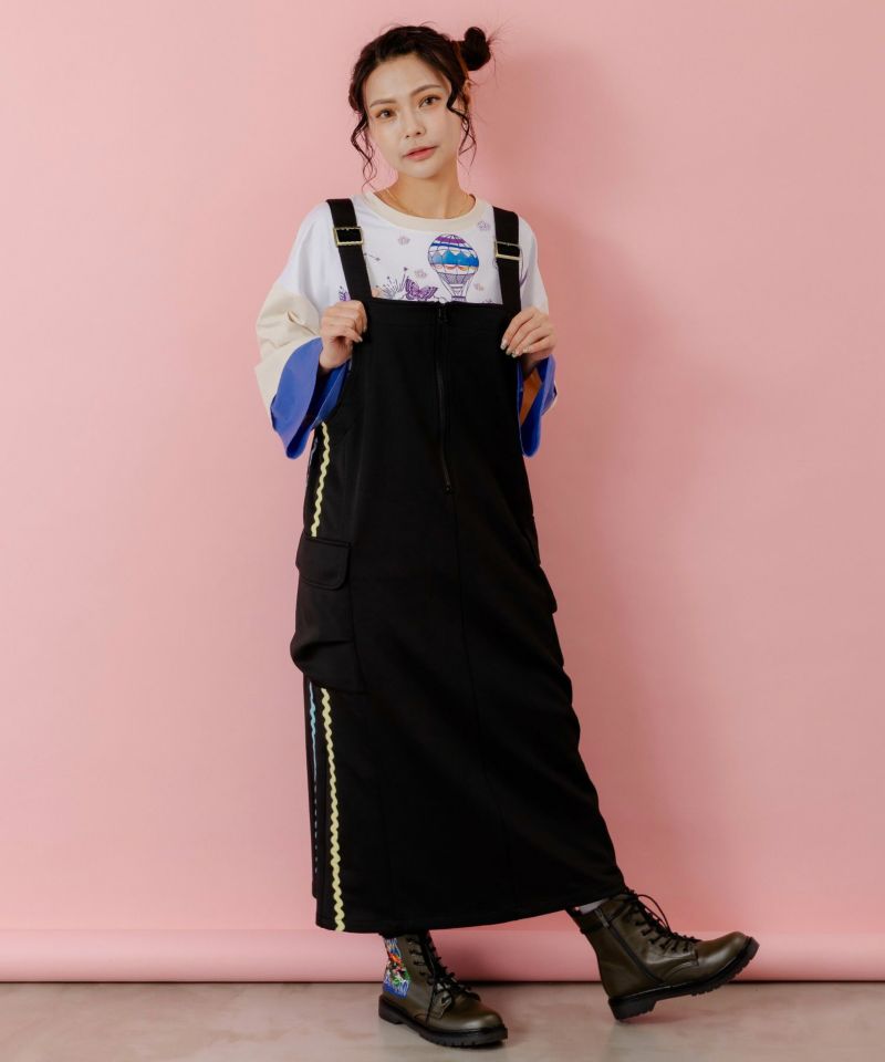 花柄刺繍ジャージワンピース-1