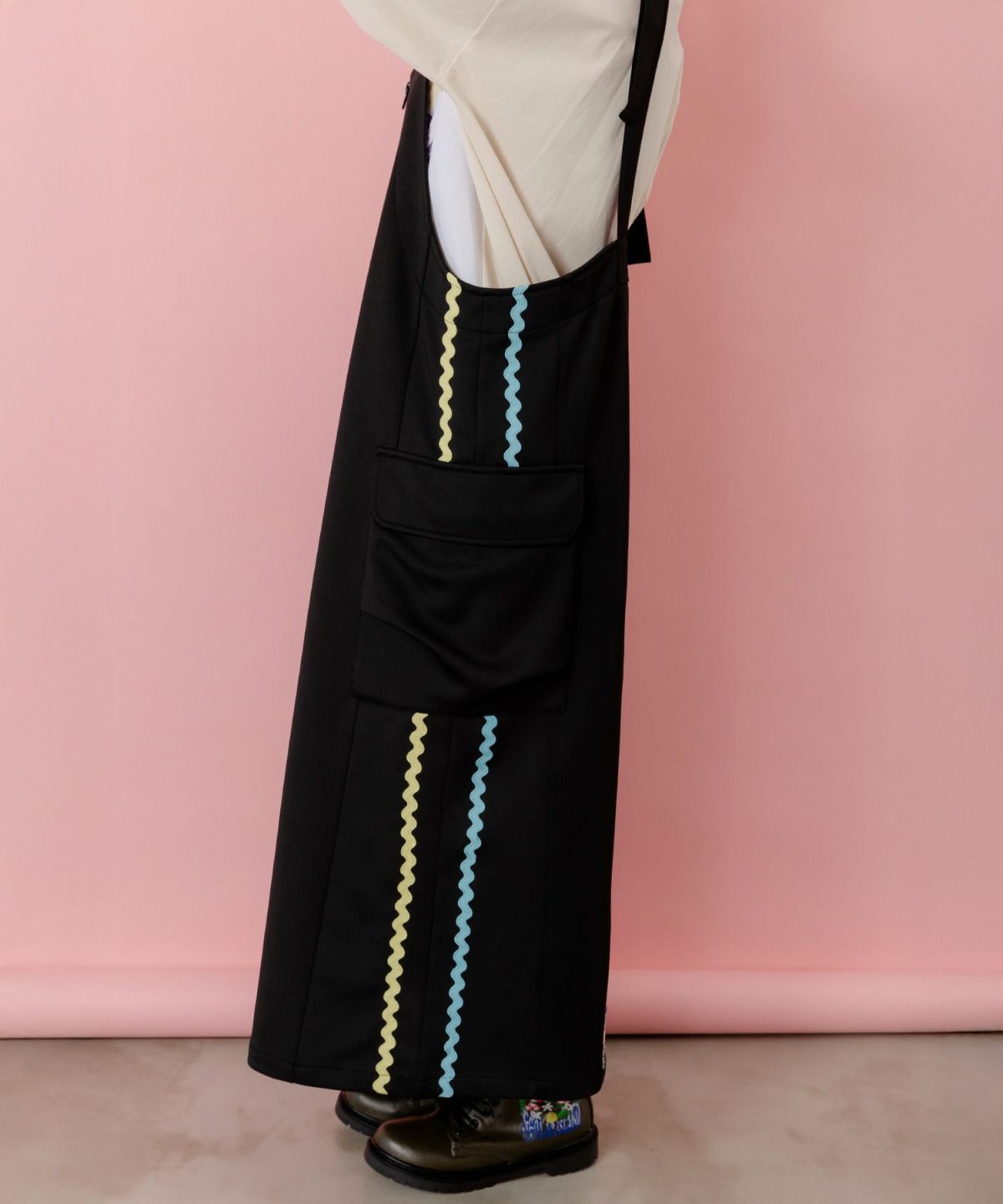 花柄刺繍ジャージワンピース-6