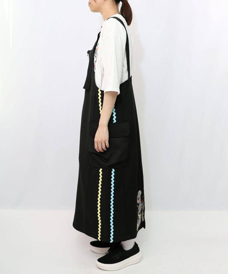 花柄刺繍ジャージワンピース-10