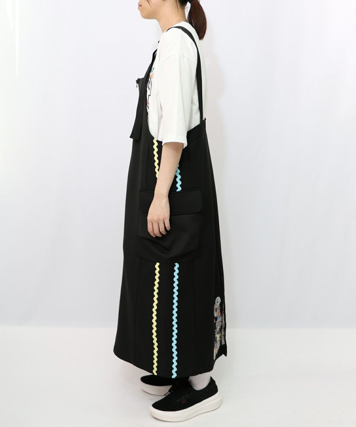 花柄刺繍ジャージワンピース-10