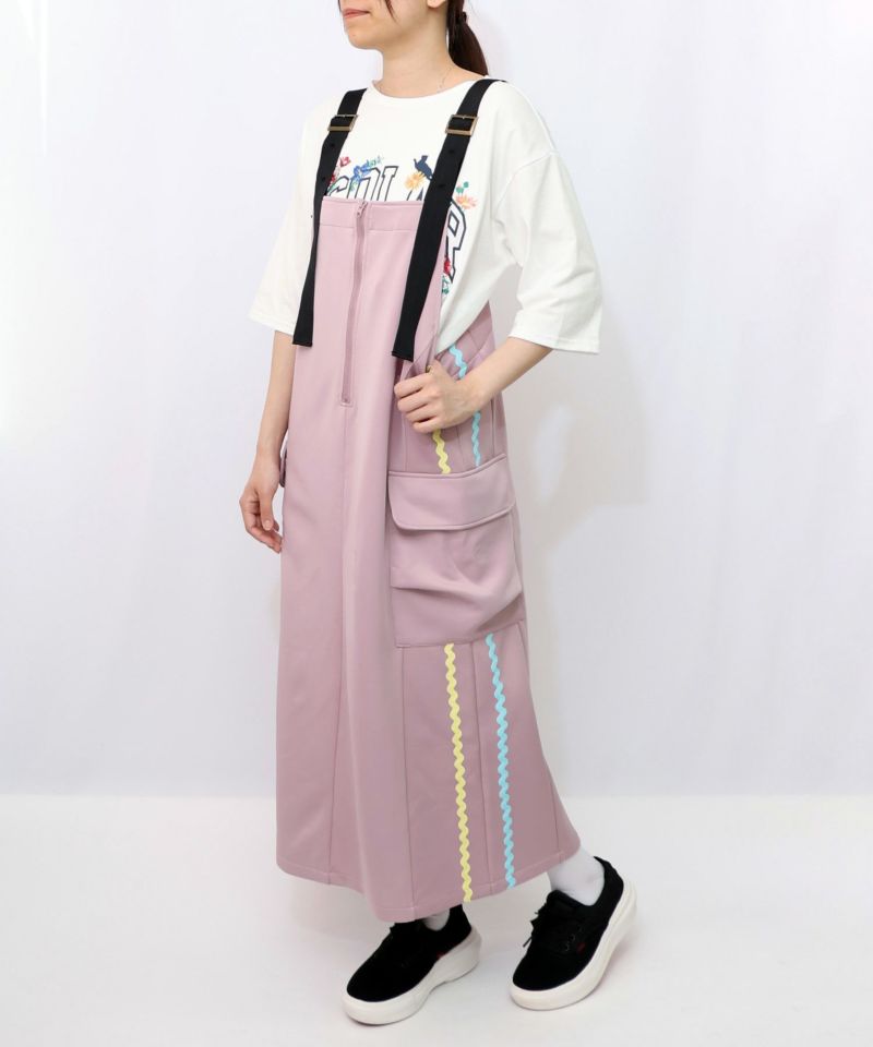 花柄刺繍ジャージワンピース-13