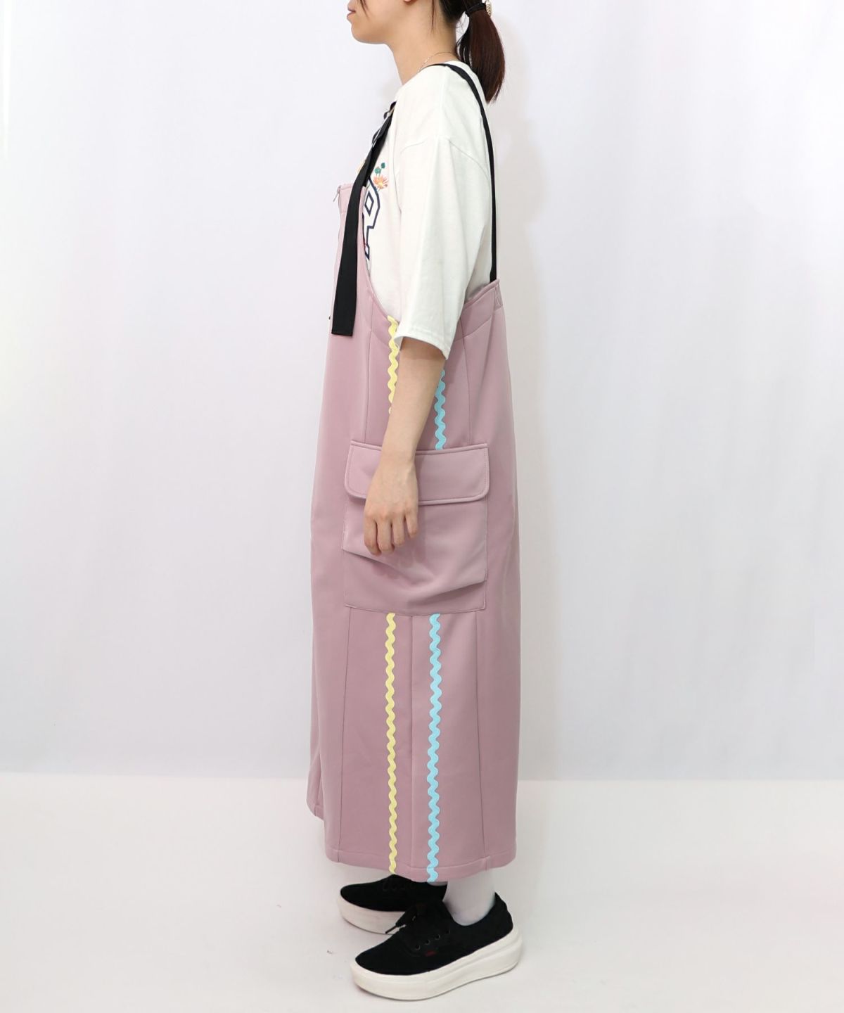 花柄刺繍ジャージワンピース-14