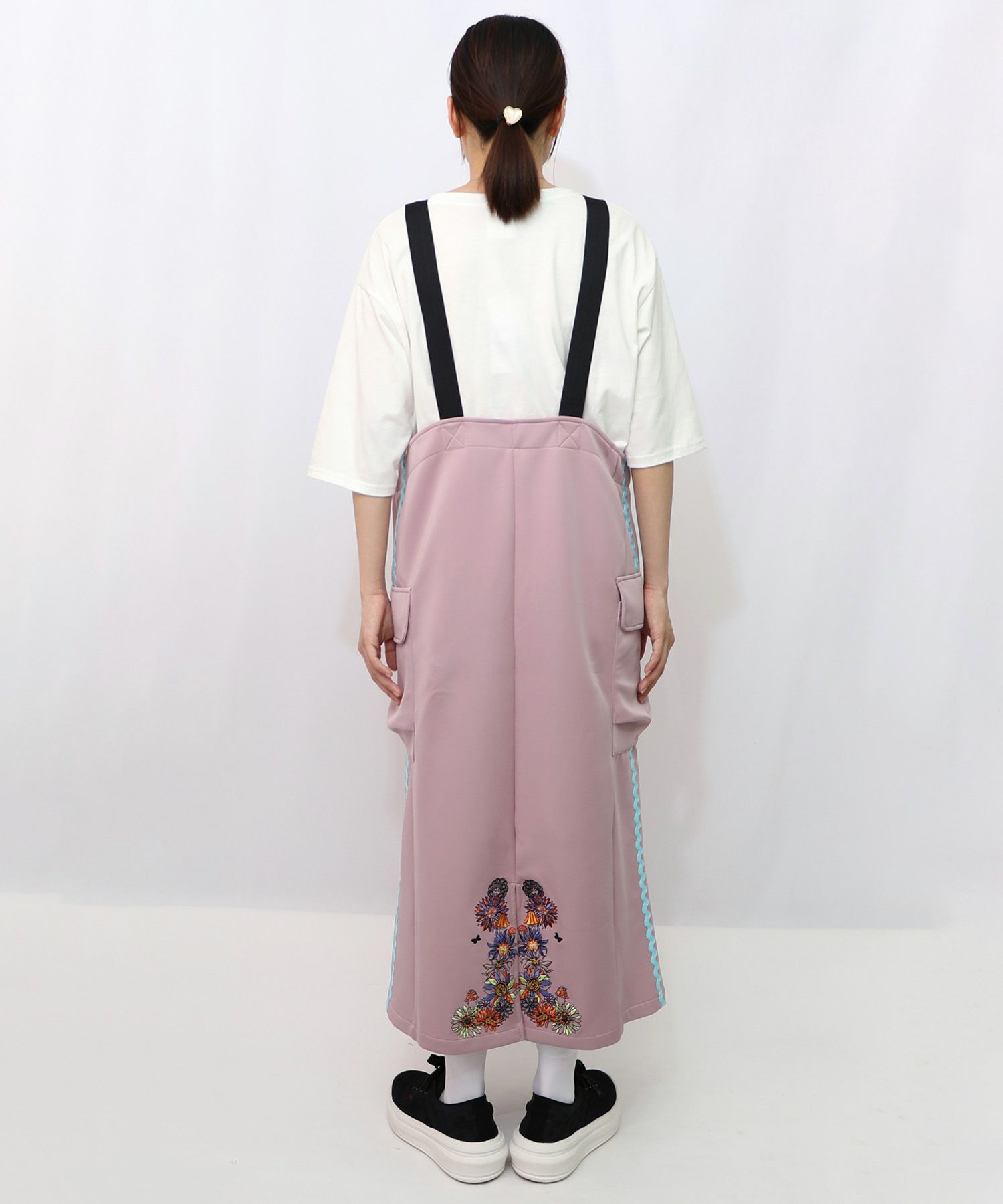 花柄刺繍ジャージワンピース-15