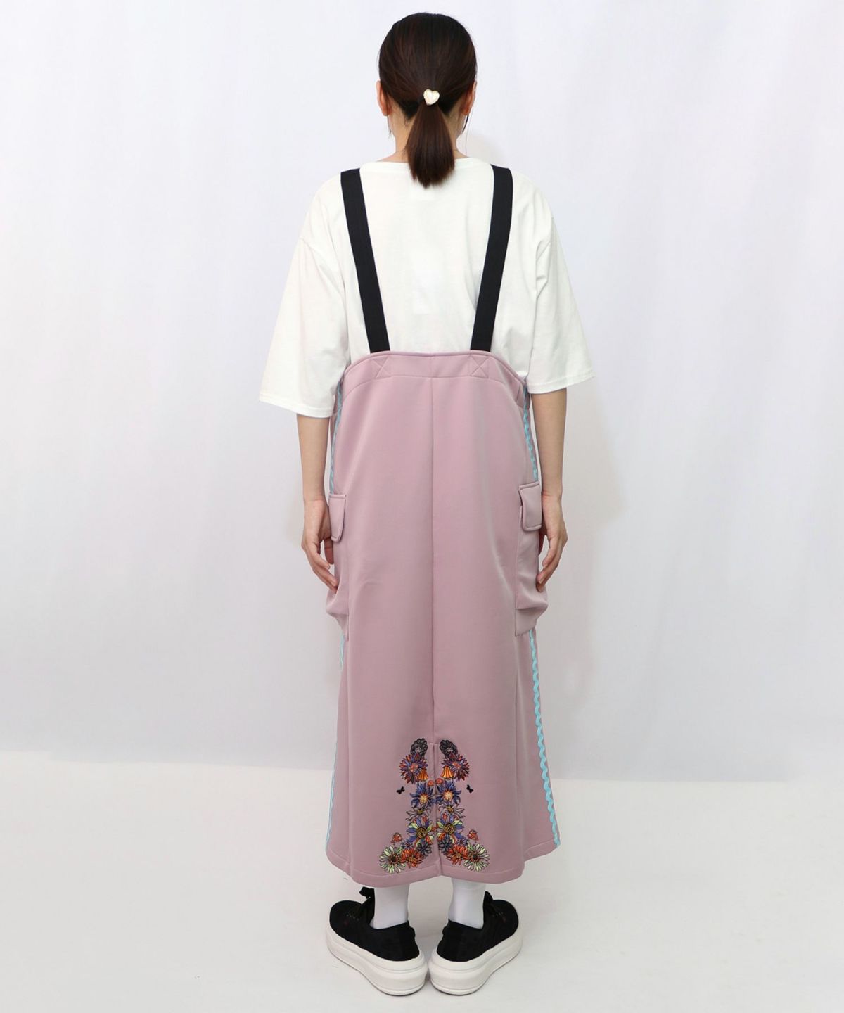 花柄刺繍ジャージワンピース-15