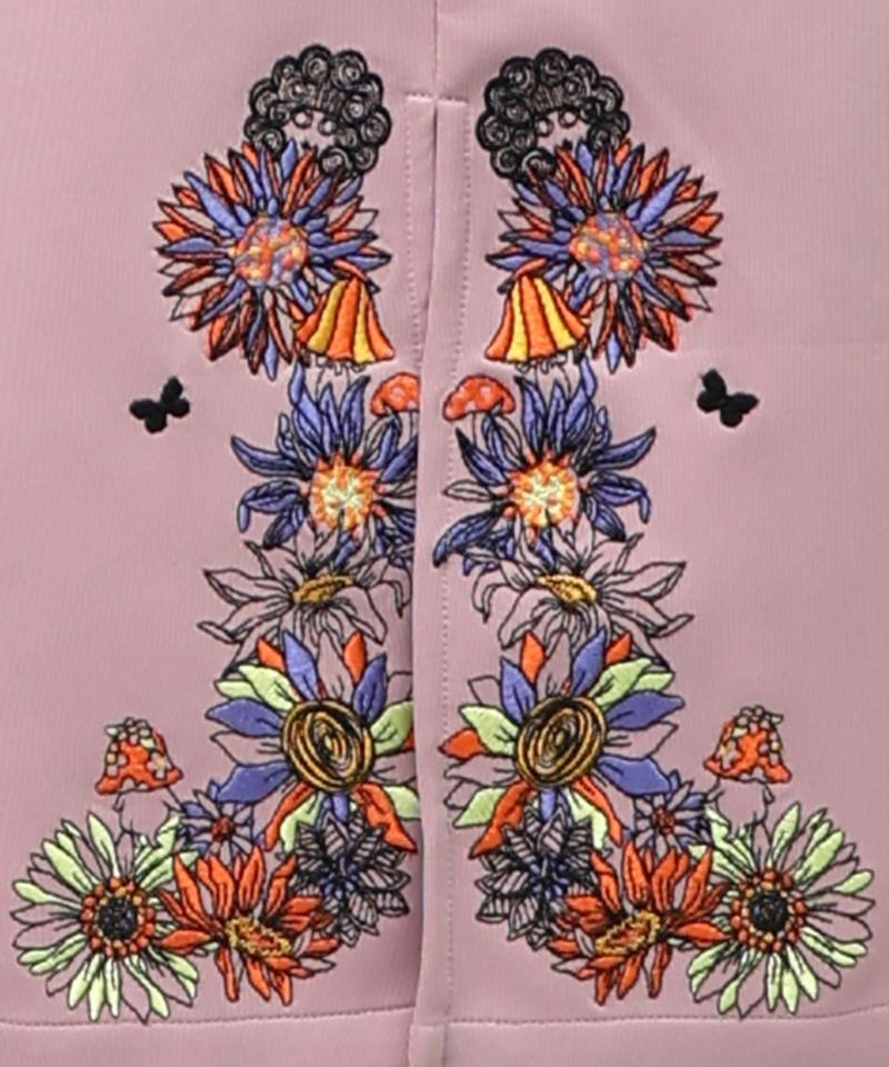 花柄刺繍ジャージワンピース-16
