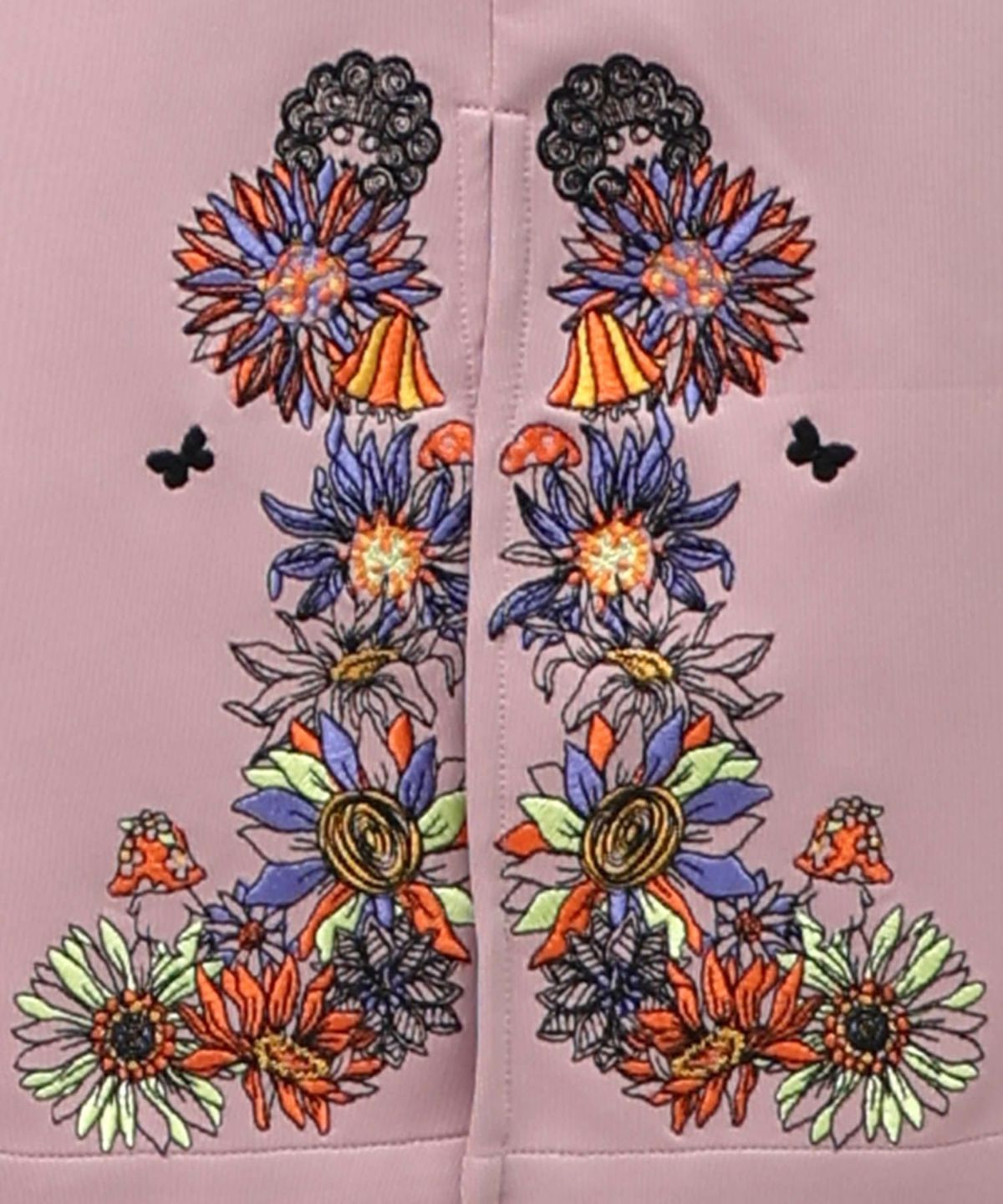 花柄刺繍ジャージワンピース-16