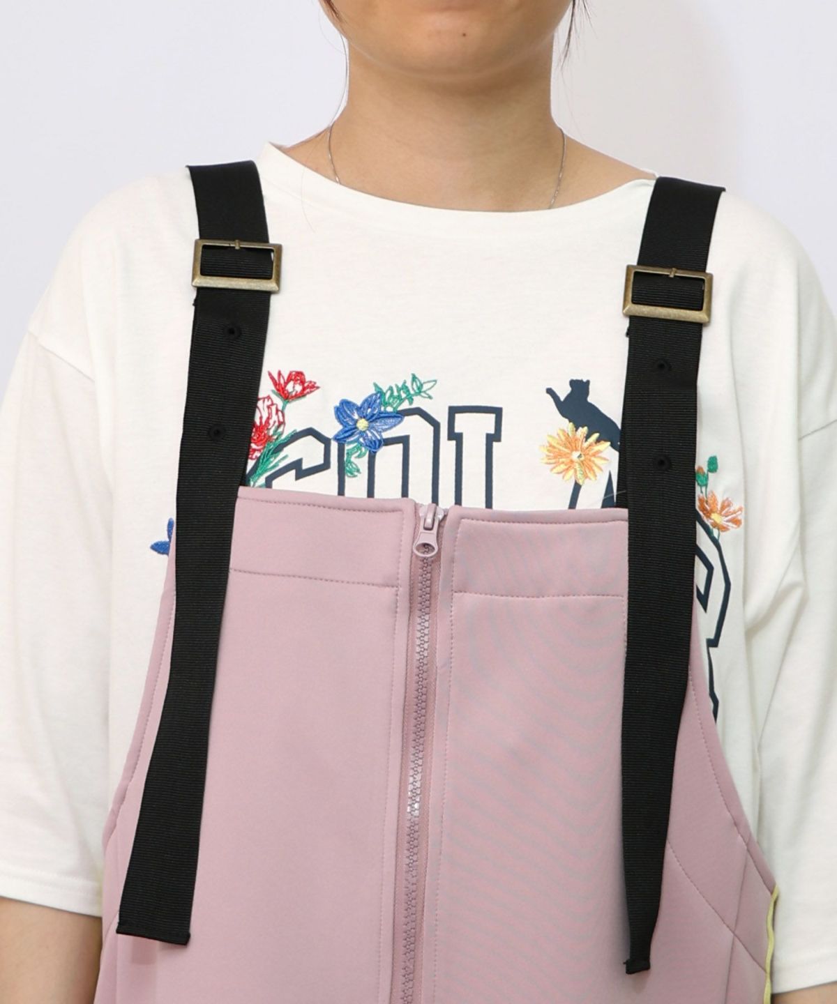 花柄刺繍ジャージワンピース-17