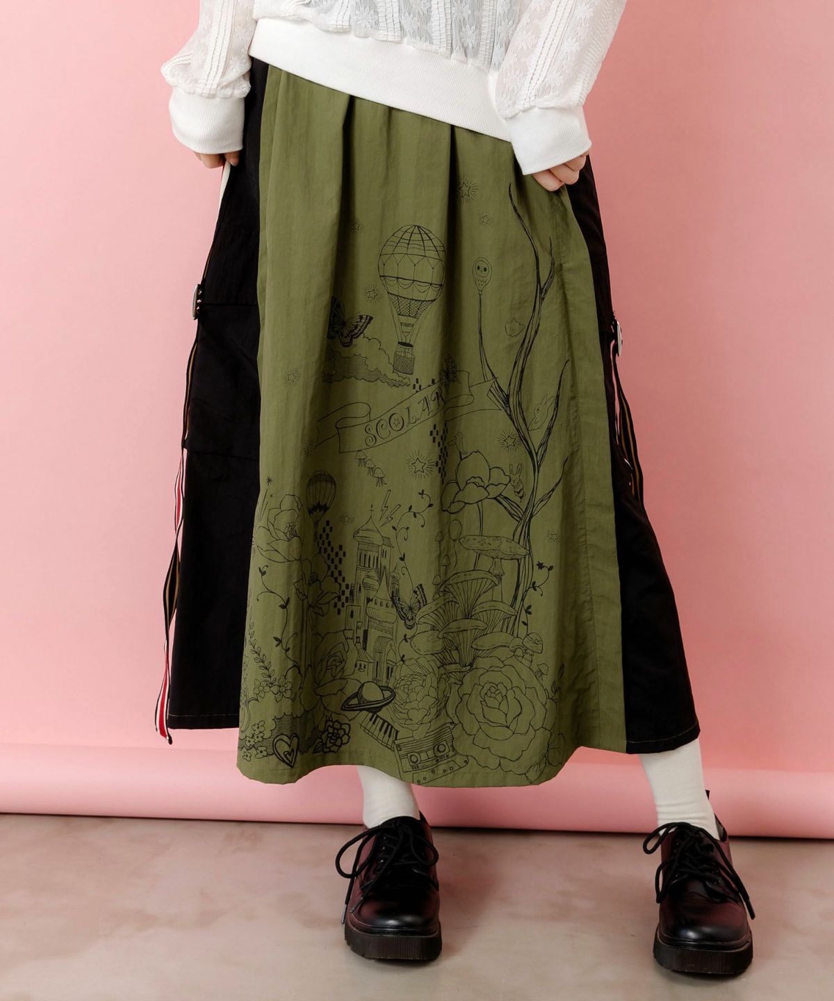 バイカラースポーティースカート-3