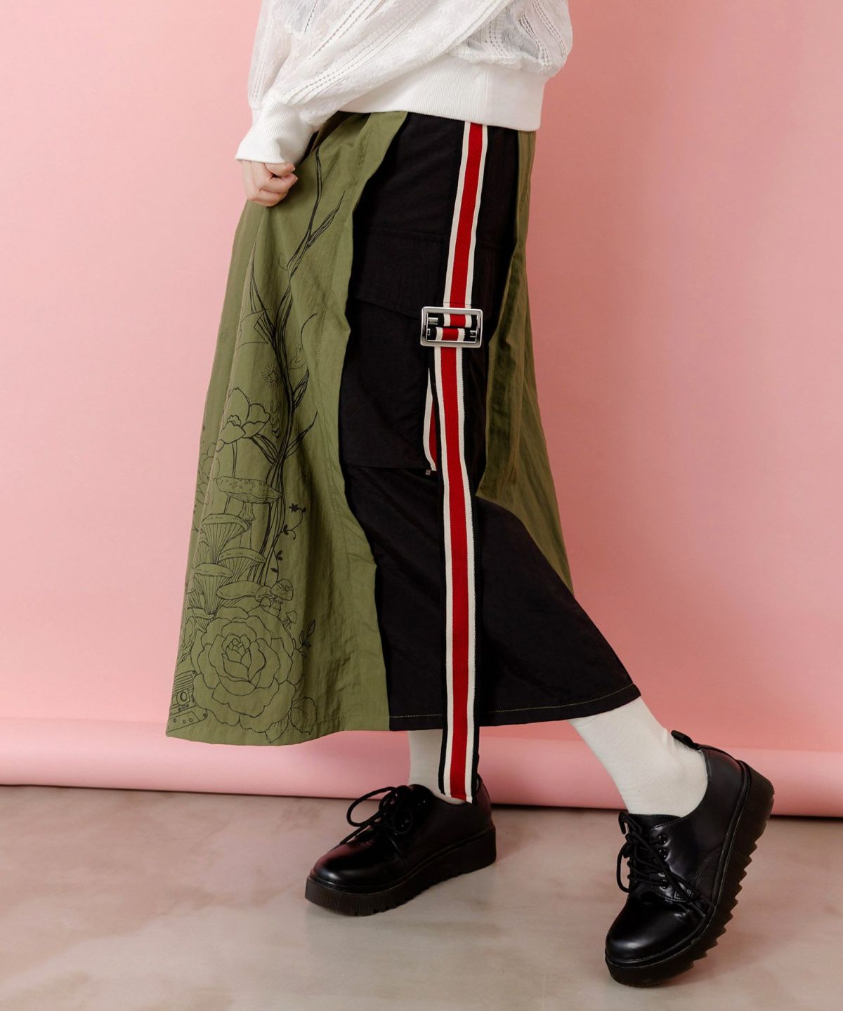 バイカラースポーティースカート-4