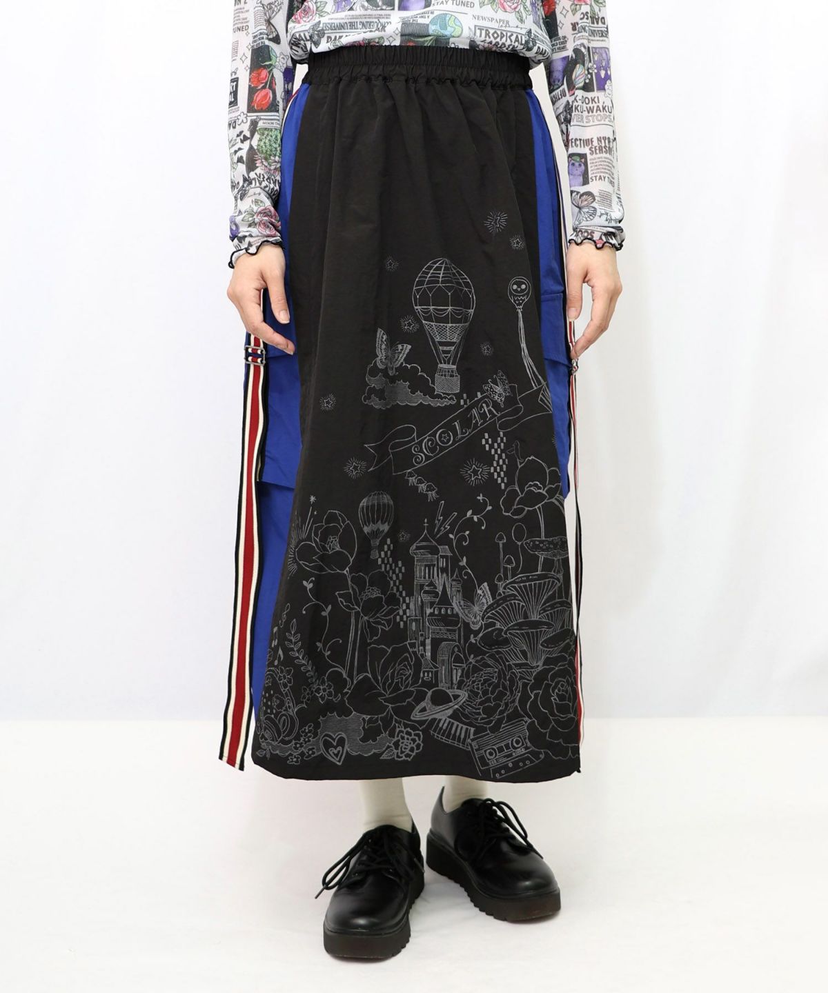 バイカラースポーティースカート-8