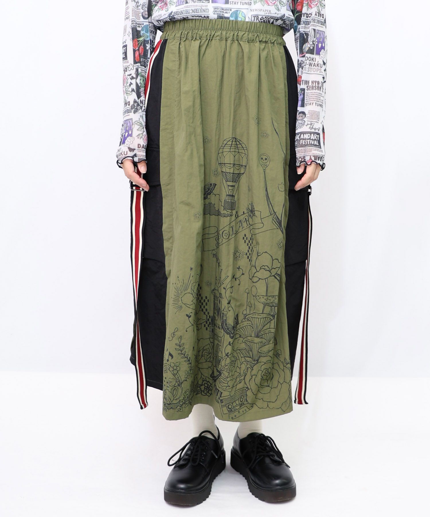 バイカラースポーティースカート-12