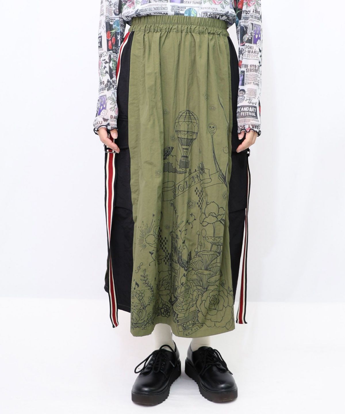 バイカラースポーティースカート-12