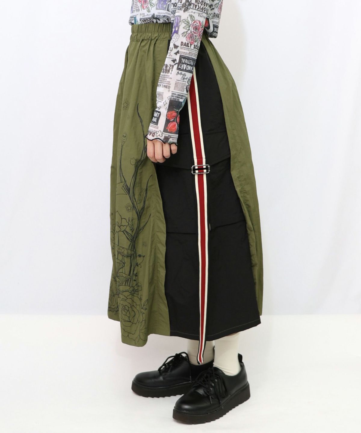 バイカラースポーティースカート-13