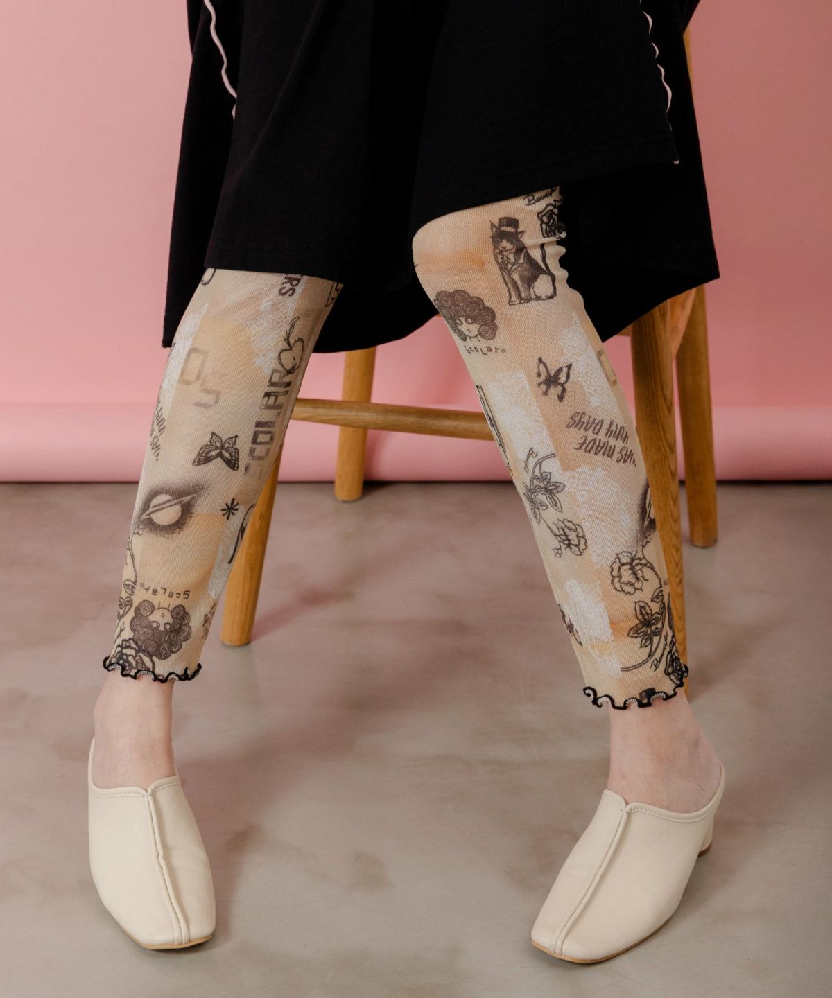 ラメニットソー3柄展開レギンス-1