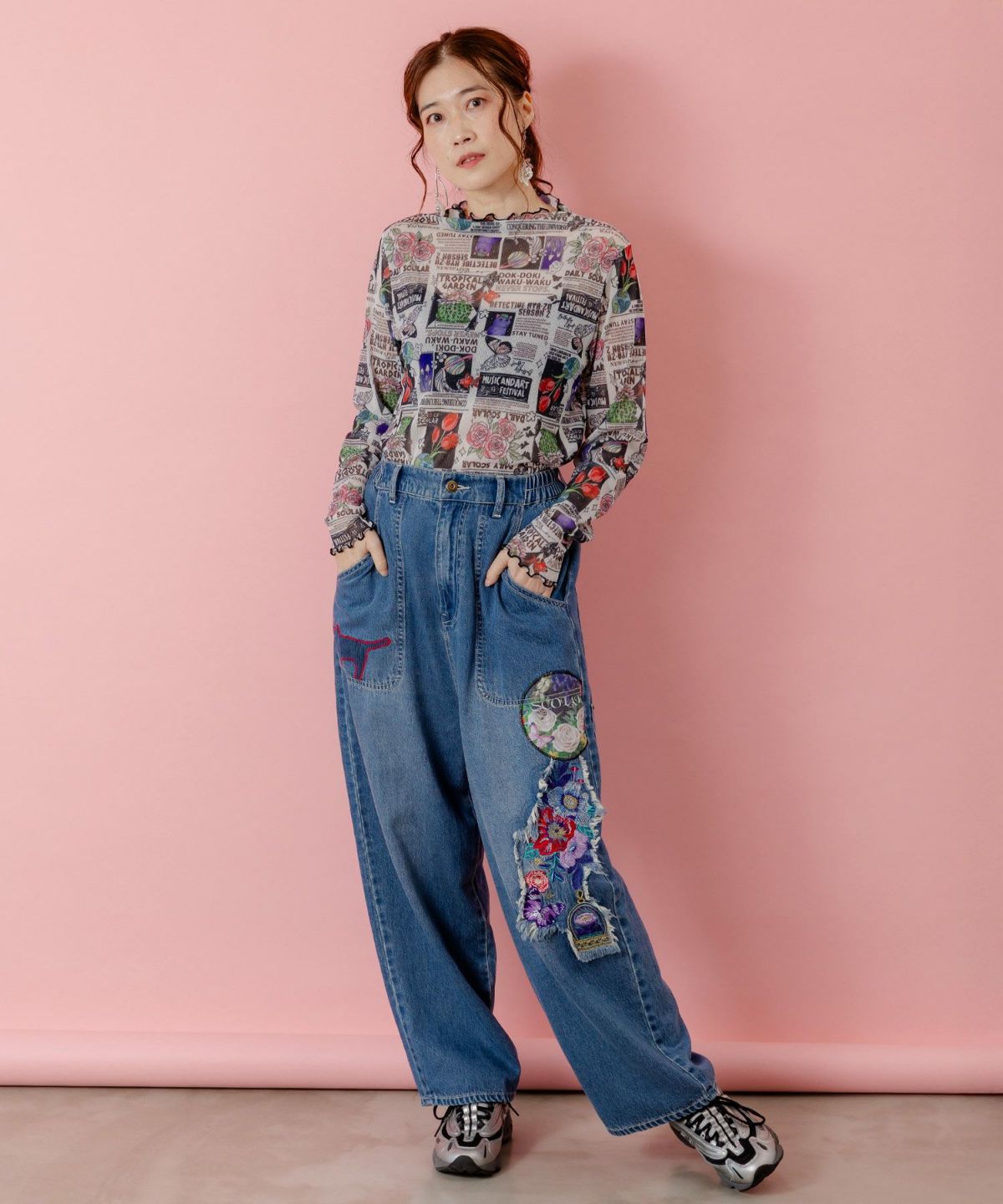 ラメニットソー3柄展開インナーT-2