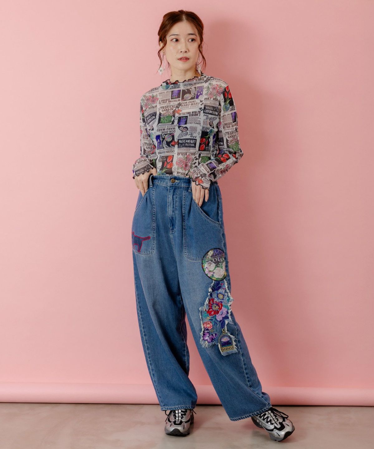 ラメニットソー3柄展開インナーT-6