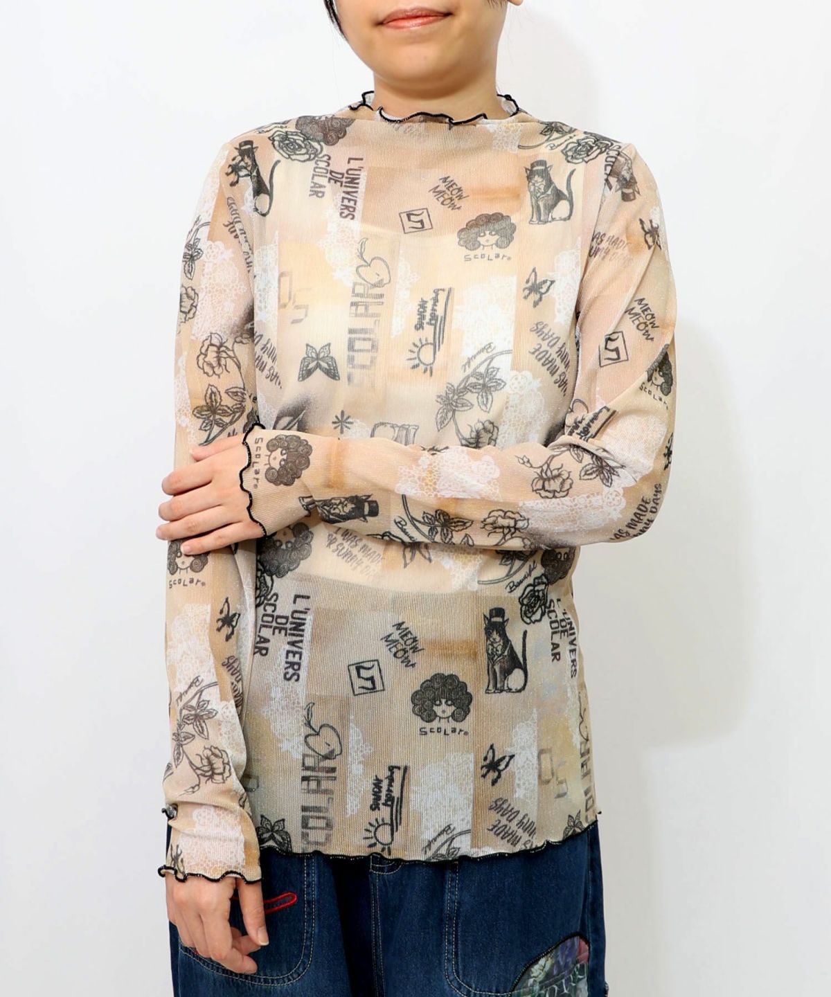 ラメニットソー3柄展開インナーT-15