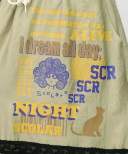 スカラーグラフィック柄 レース×サテンスカート-16