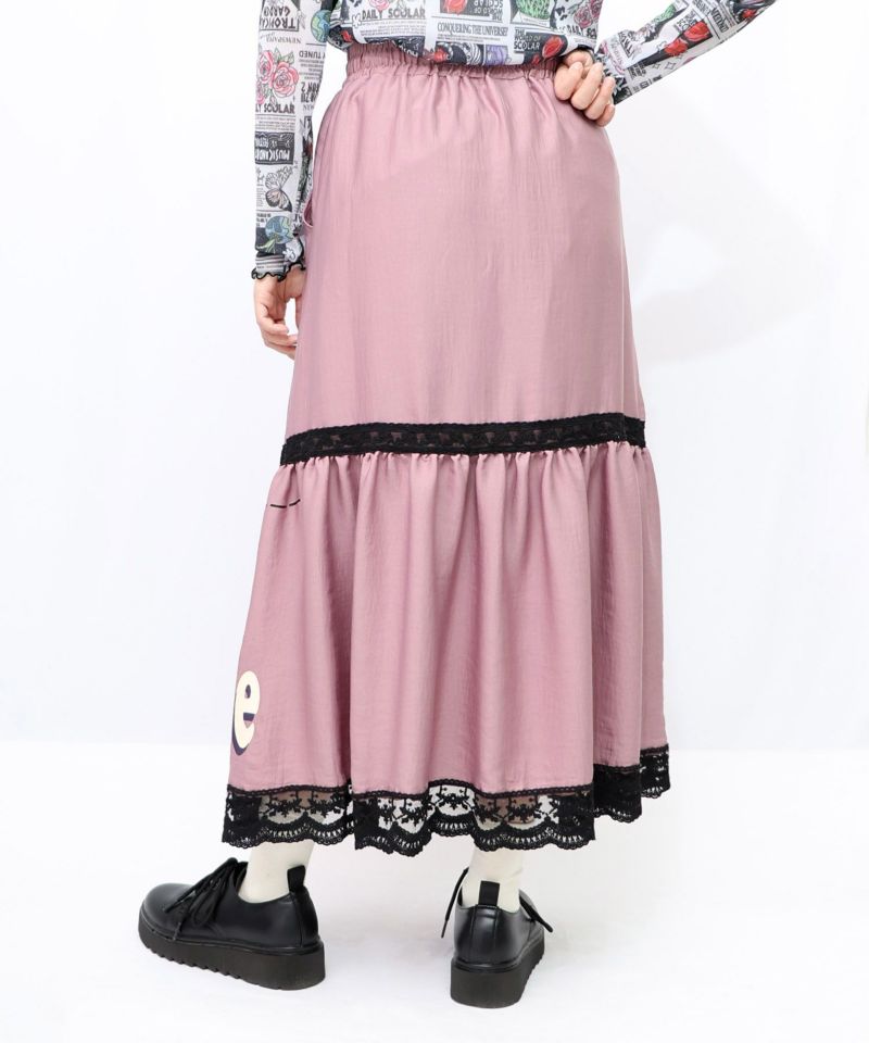 スカラーグラフィック柄 レース×サテンスカート-19