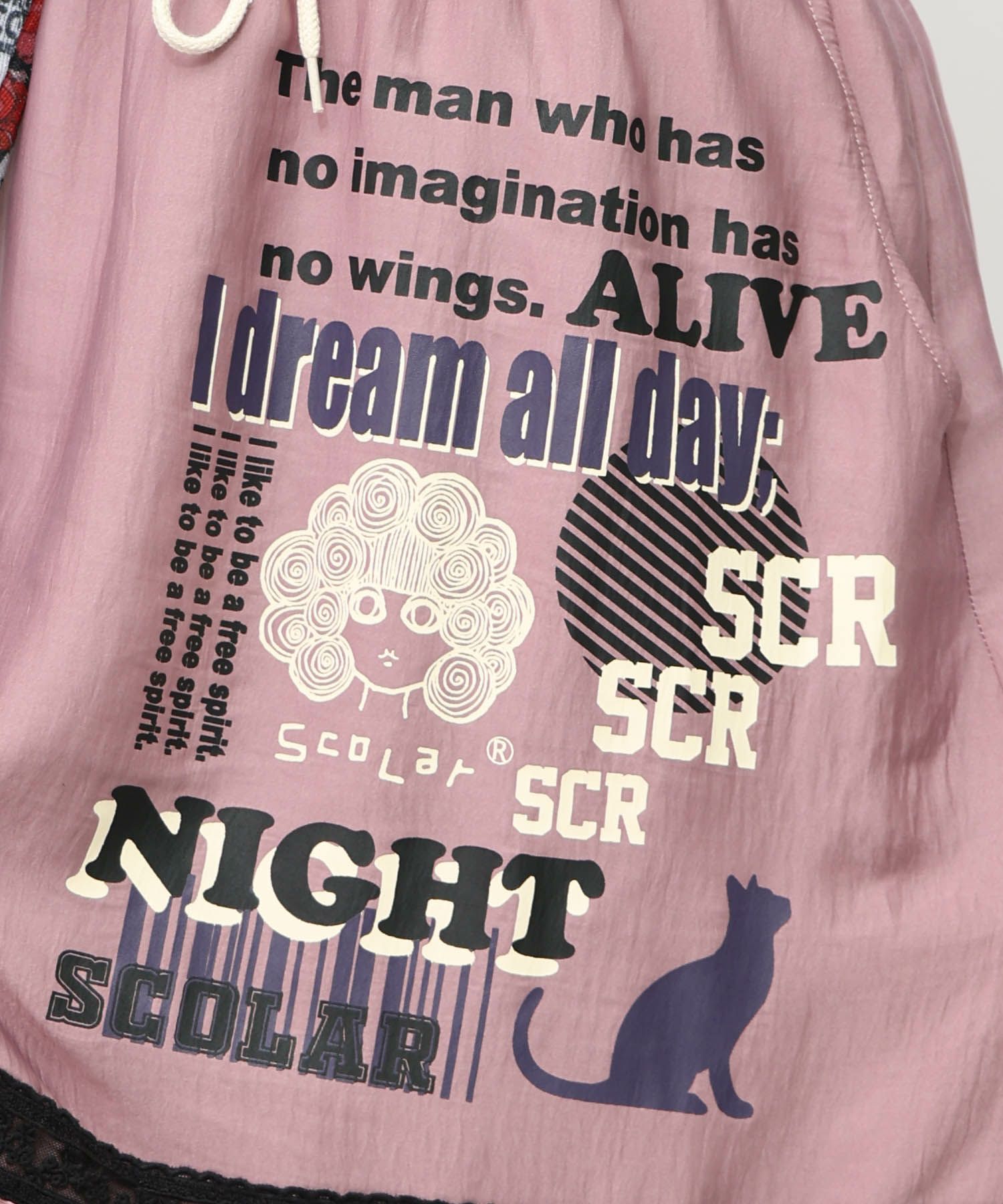 スカラーグラフィック柄 レース×サテンスカート-20