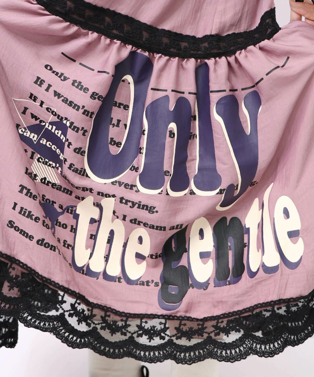 スカラーグラフィック柄 レース×サテンスカート-24