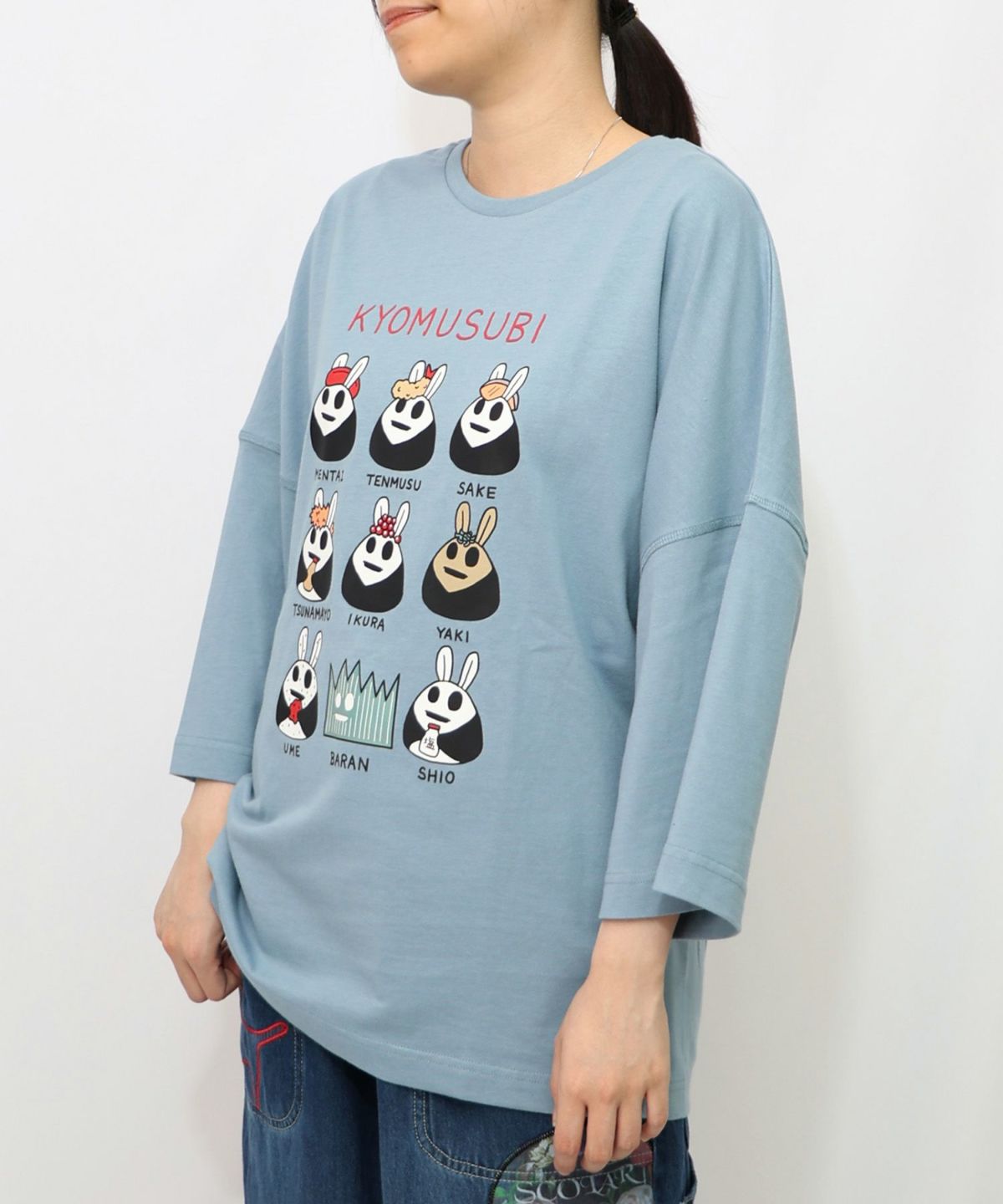 ウサギのきょむすび柄Tシャツ-20