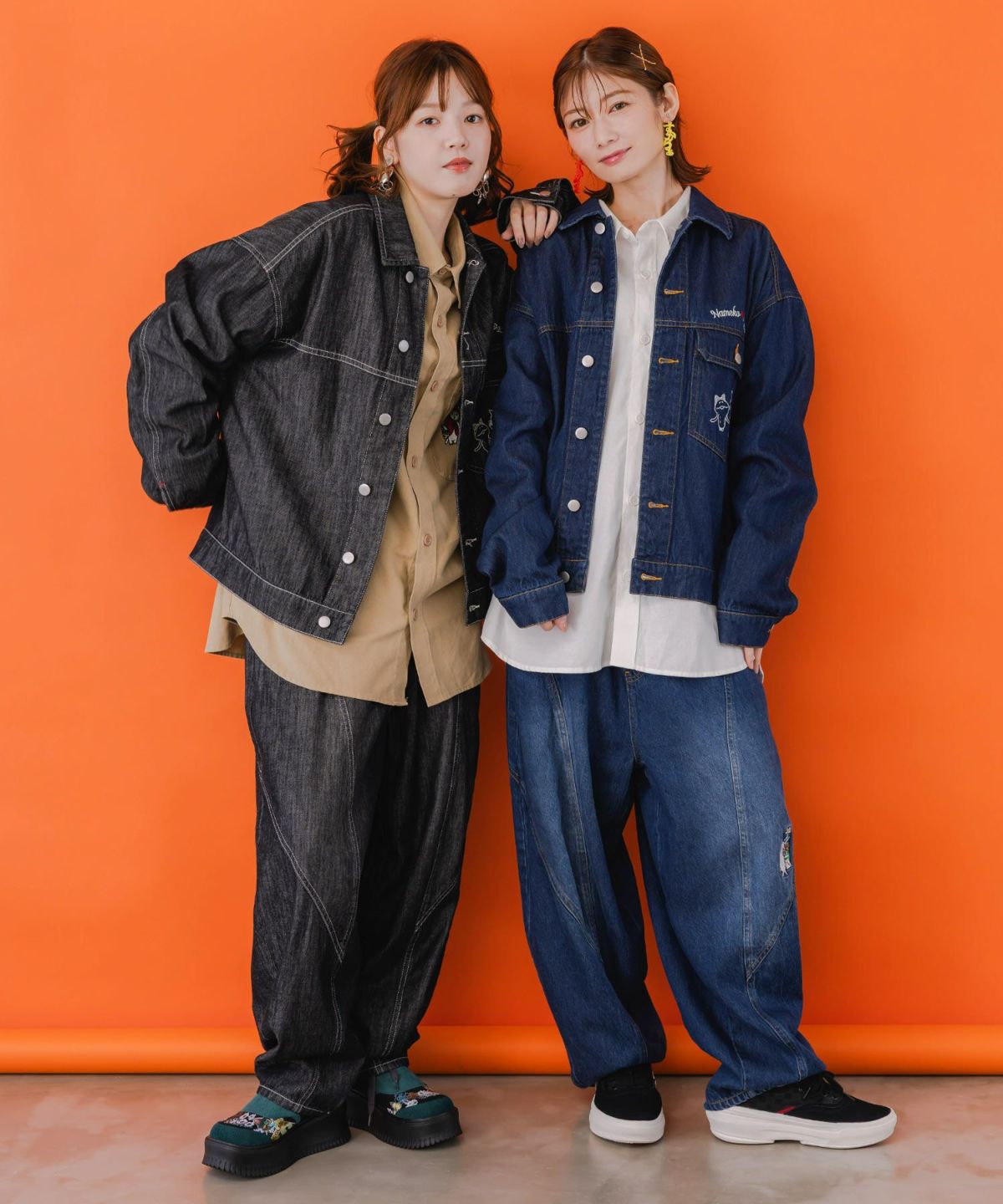 なめことネコずきんのおつかい デニムジャケット-2