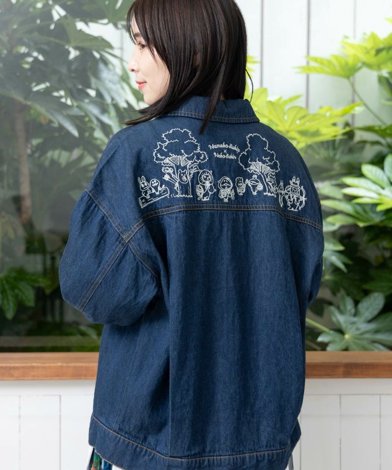 なめことネコずきんのおつかい デニムジャケット-7