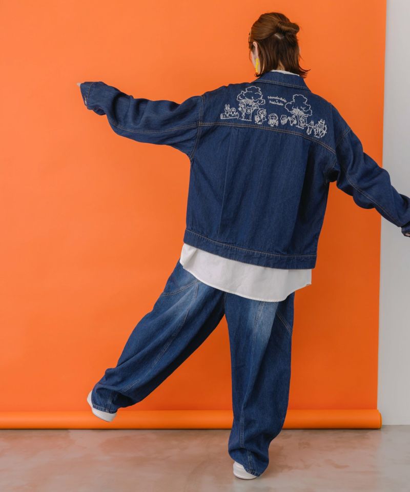 なめことネコずきんのおつかい デニムジャケット-7