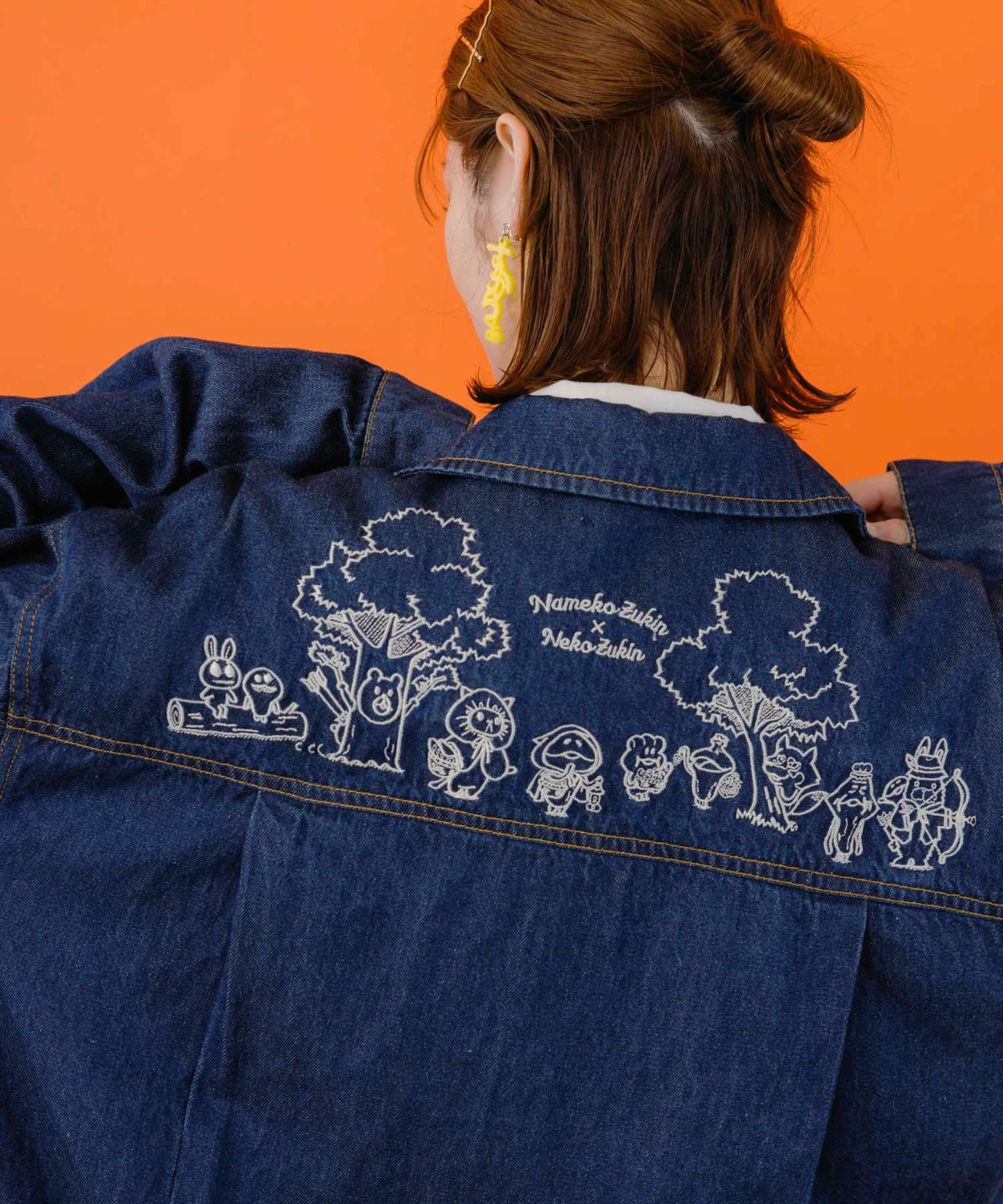 なめことネコずきんのおつかい デニムジャケット-8