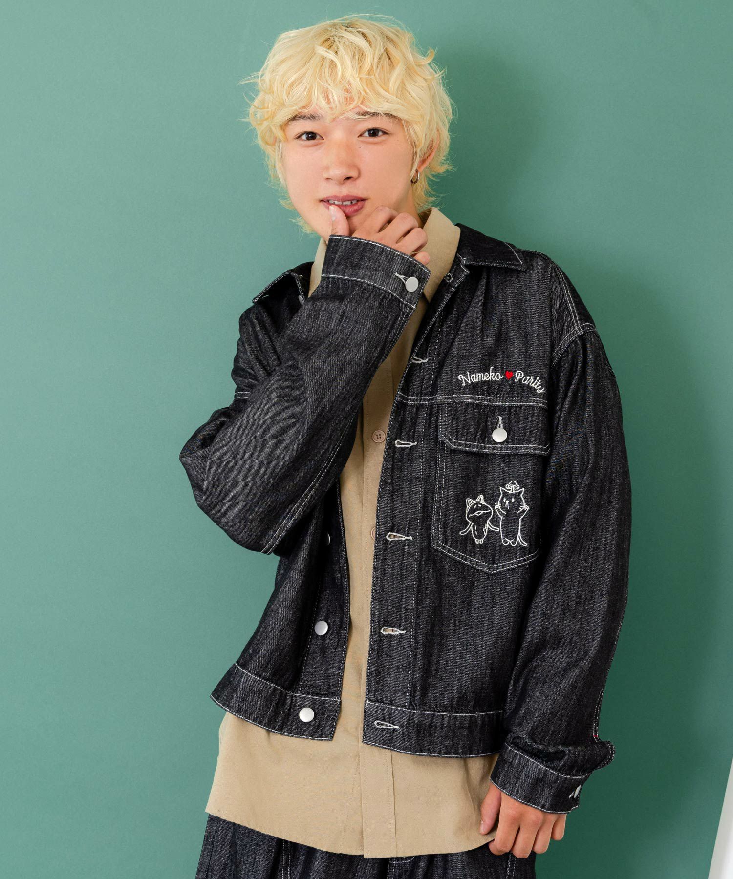 353101：なめことネコずきんのおつかい デニムジャケットの通販-ScoLar