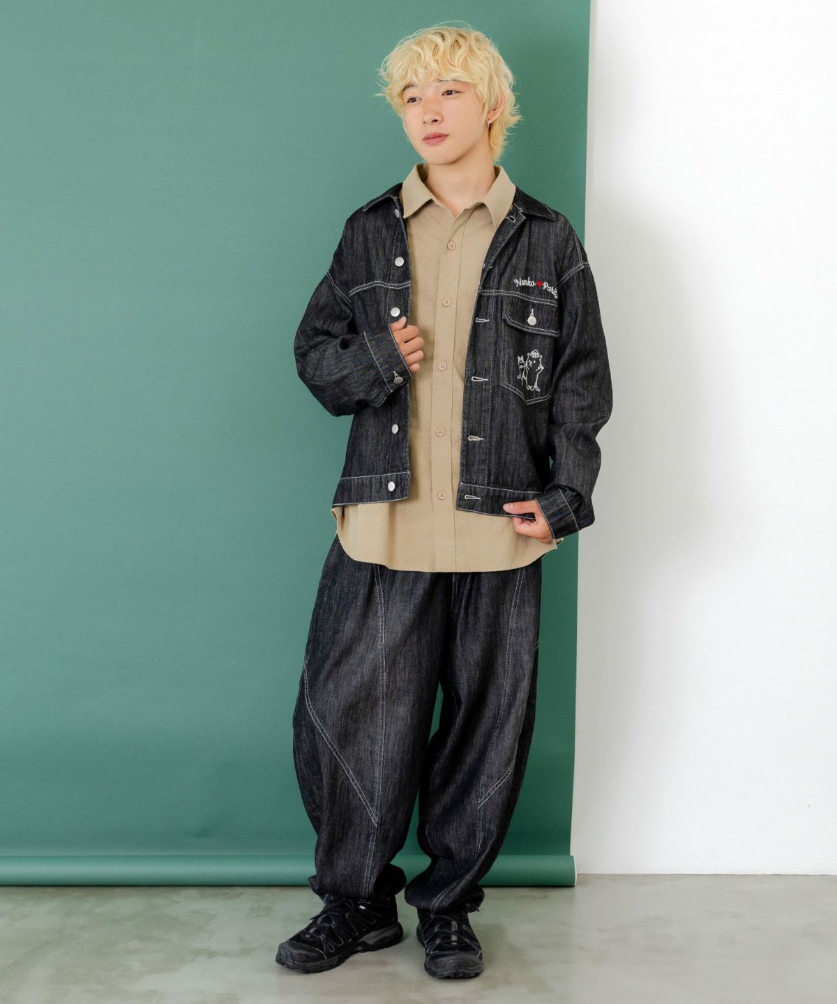 なめことネコずきんのおつかい デニムジャケット-16