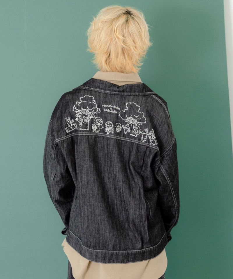 なめことネコずきんのおつかい デニムジャケット-17