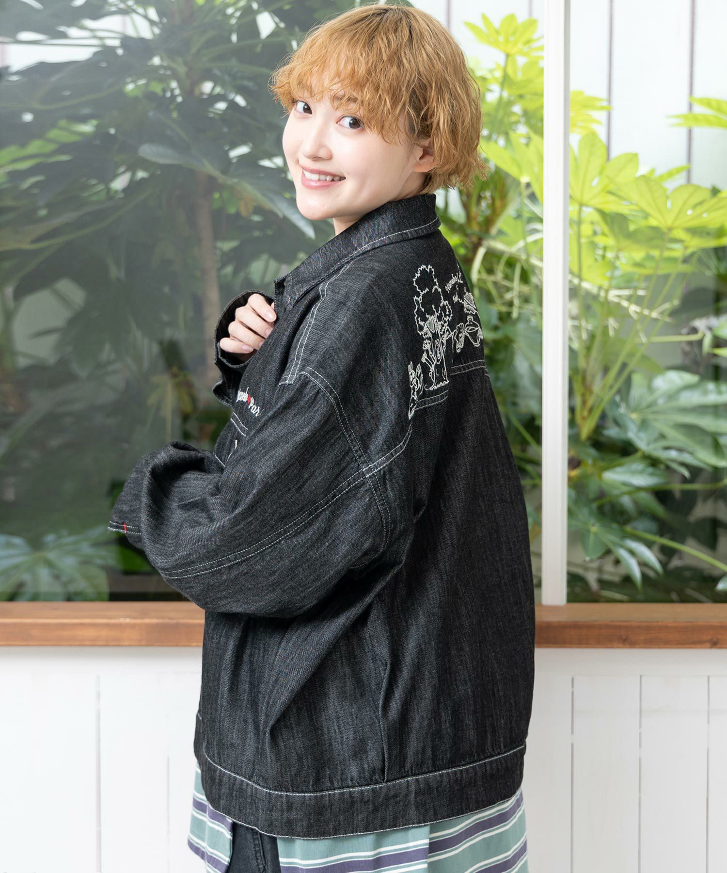 なめことネコずきんのおつかい デニムジャケット-19