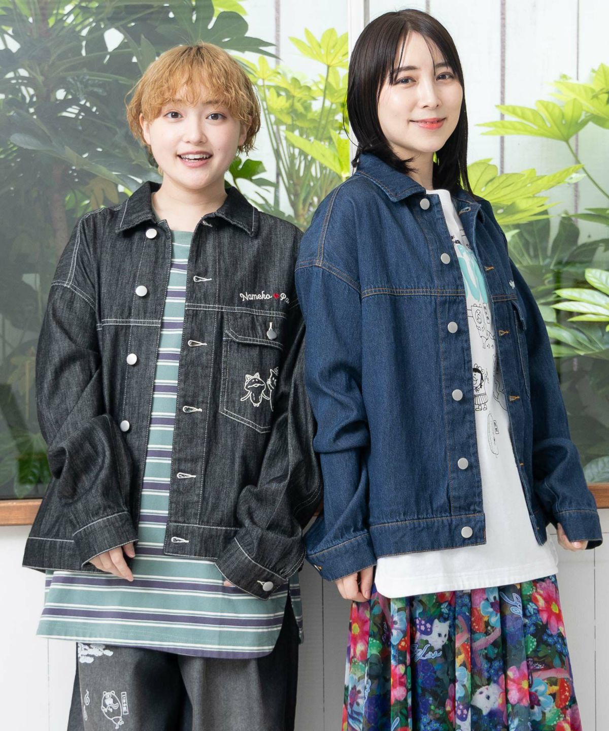 なめことネコずきんのおつかい デニムジャケット-20